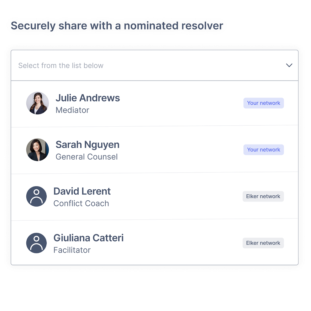 Connect to nominated case resolvers | Elker
