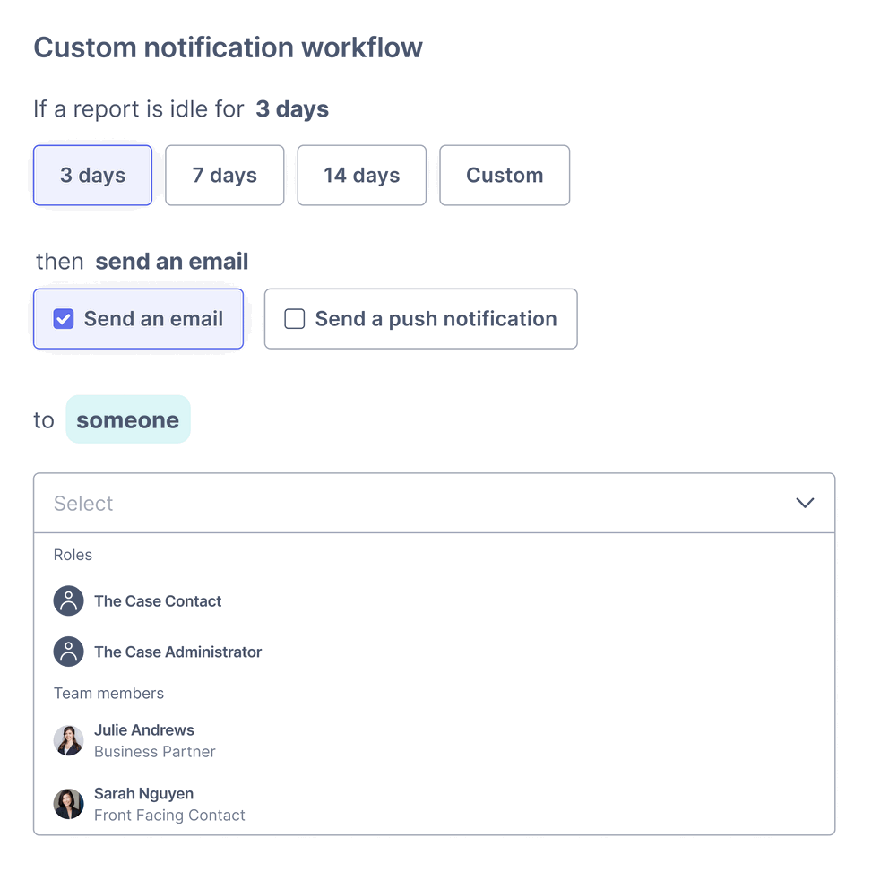 Custom workflows for case management | Elker