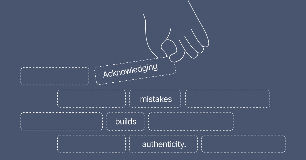 Acknowledging mistakes illustration